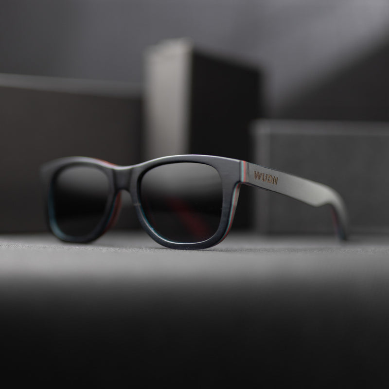 Recycled Skatedeck Ollie Black Sunglasses by WUDN