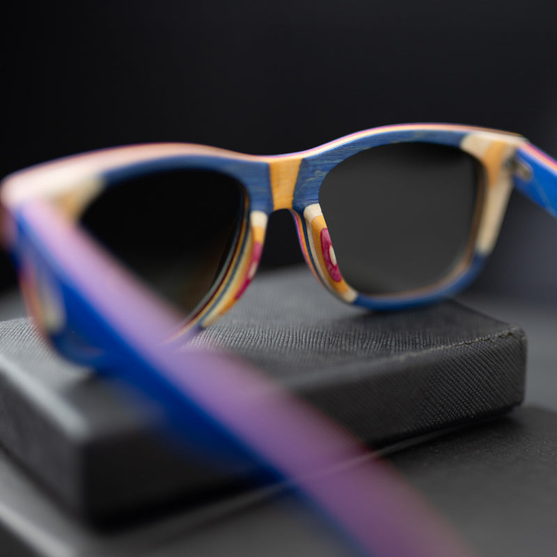 Recycled Skatedeck Escalator Blue Sunglasses by WUDN