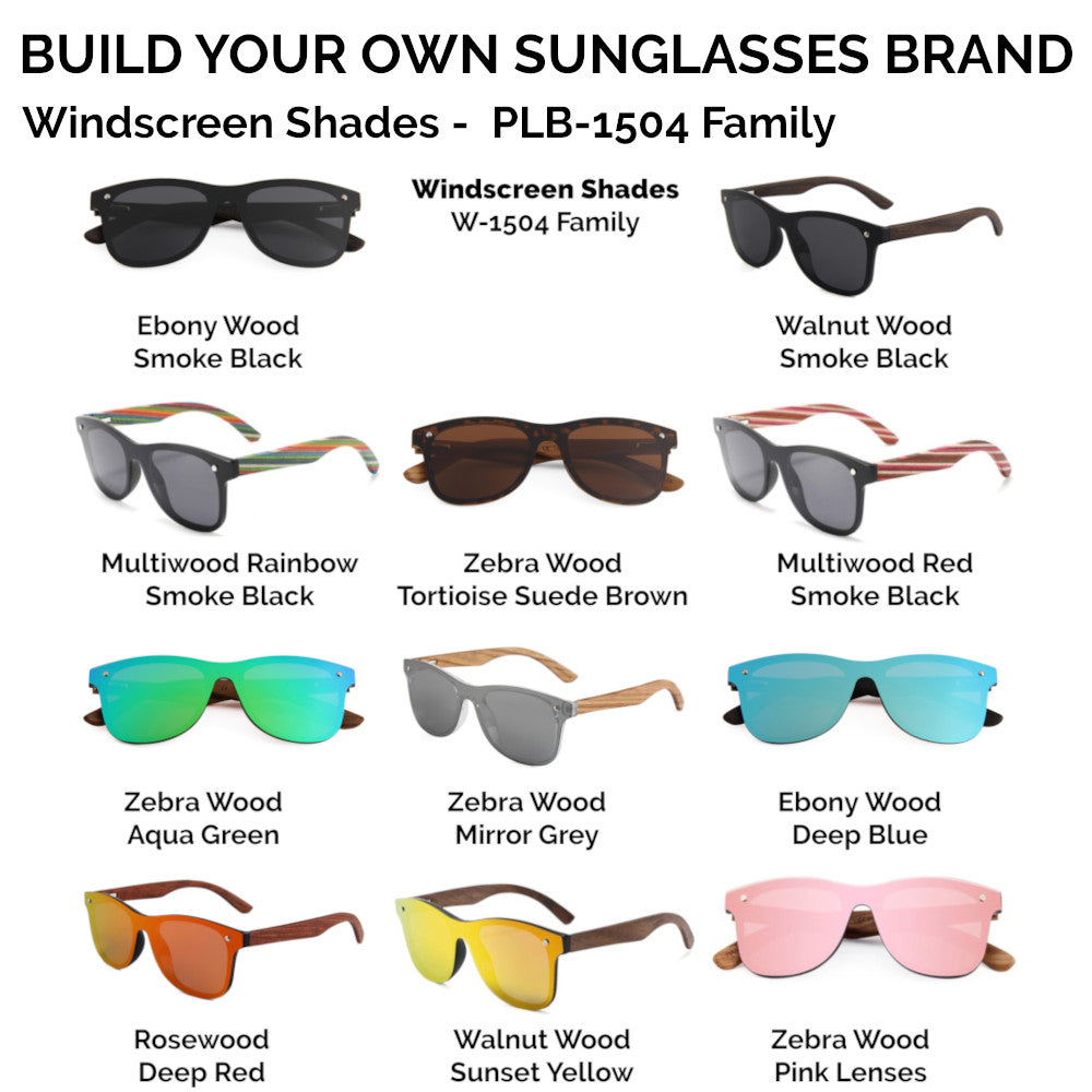 Build Your Own Sunglass Brand - 50 Wooden WindScreen Shades