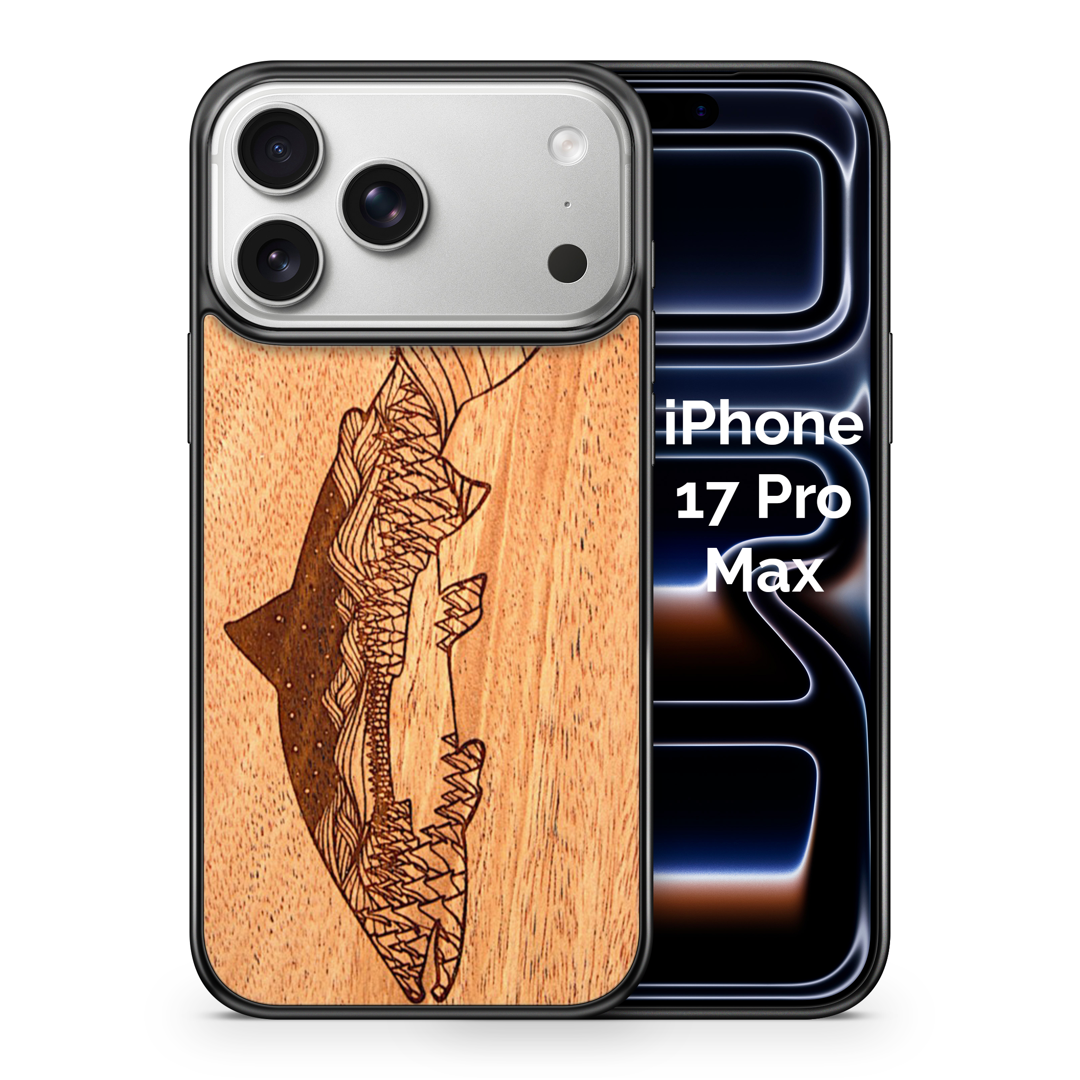 Wooden Phone Case (Outdoor Adventure - Salmon Night Landscape)