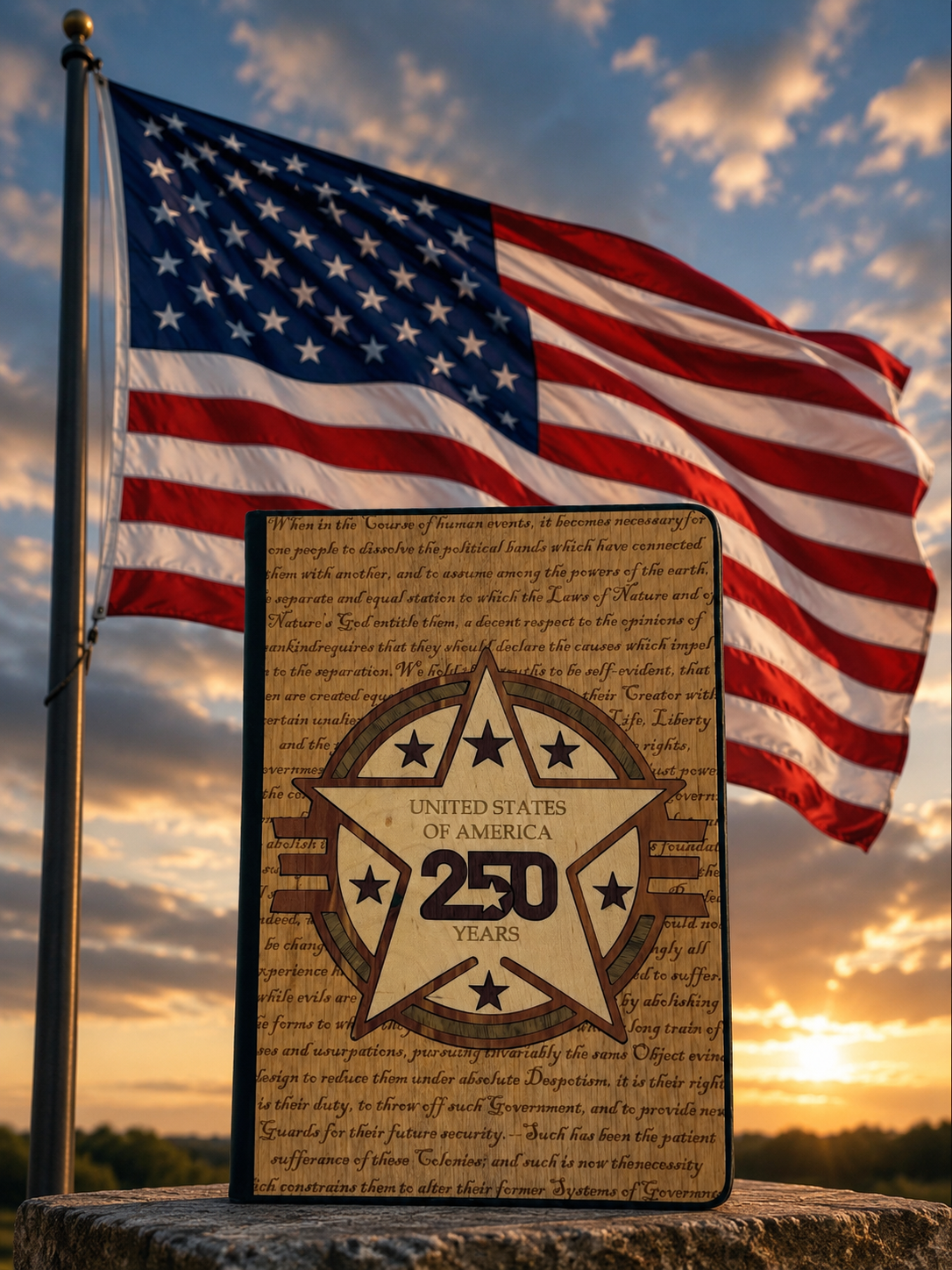 USA 250th Anniversary Wood Journal