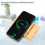 Solid Bamboo Pocket Phone Stand with Wireless Charger (BIGWOOD)