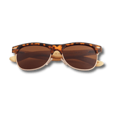 Real Bamboo Tortoise Frame Browline Style RetroShade Sunglasses by WUDN