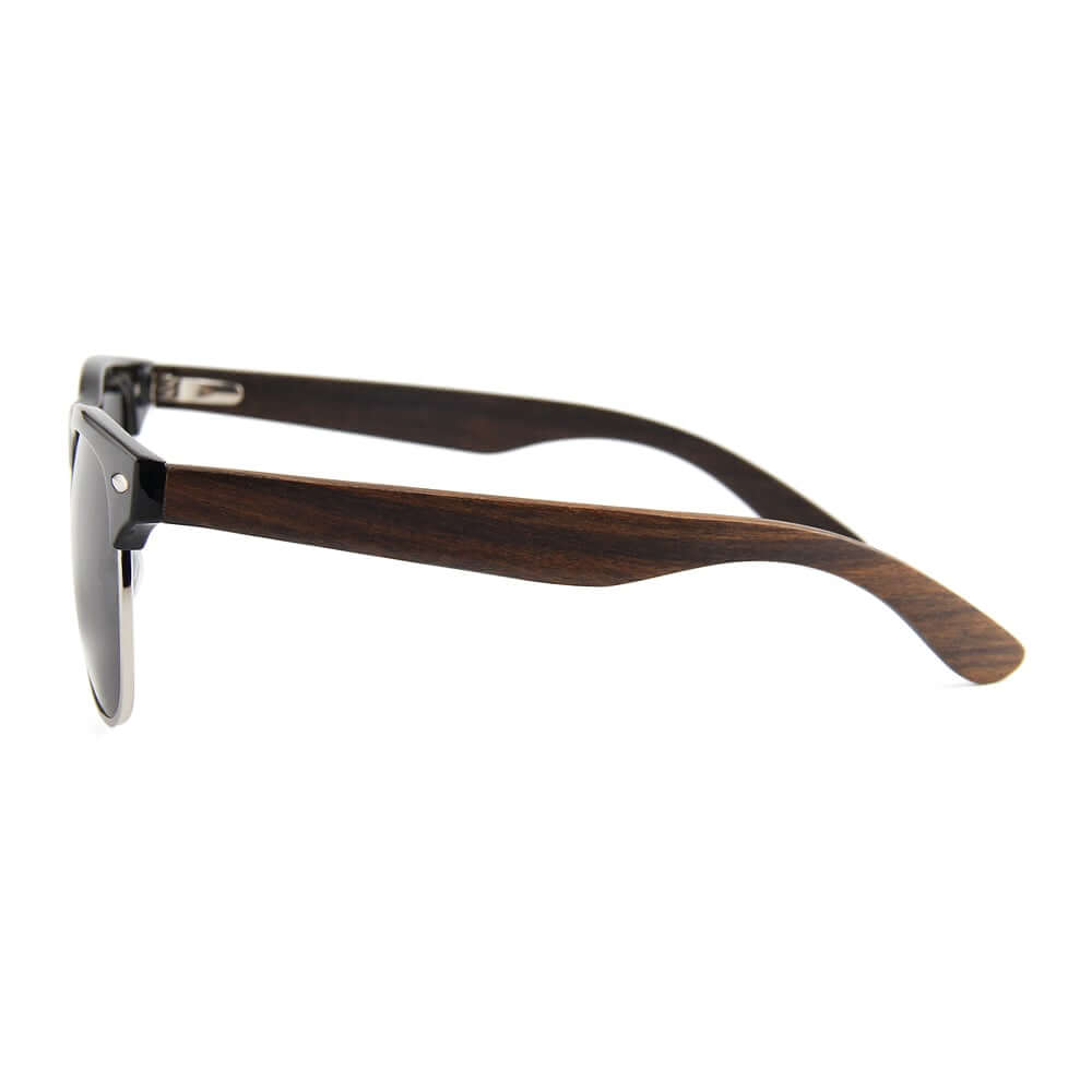 Real Ebony Browline Style RetroShade Sunglasses by WUDN