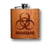 6 oz. Wooden Hip Flask (Biohazard in Mahogany)