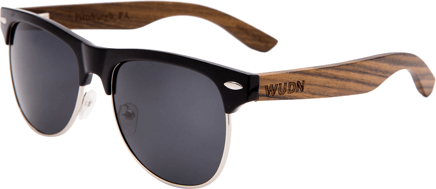 Real Ebony Browline Style RetroShade Sunglasses by WUDN