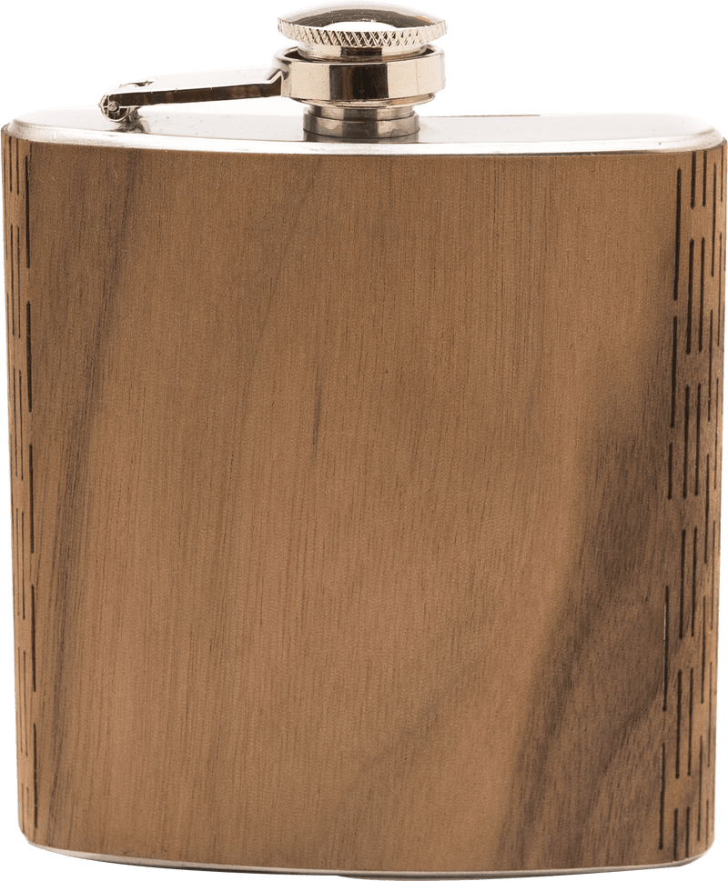 High Quality 6 oz. Wooden Hip Flask - Hand Crafted from Local Wood, Bar - WUDN