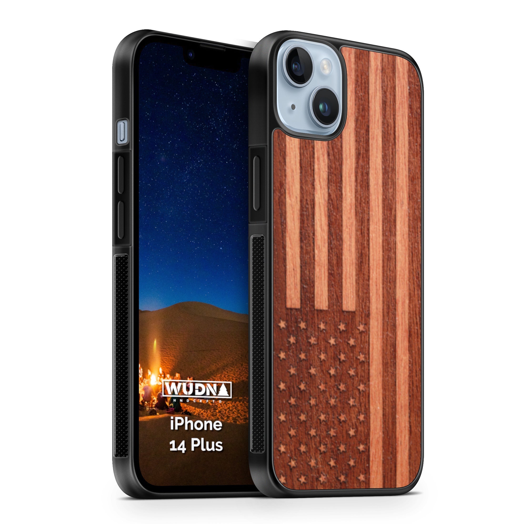 Slim Wooden iPhone Case (American Flag in Mahogany)