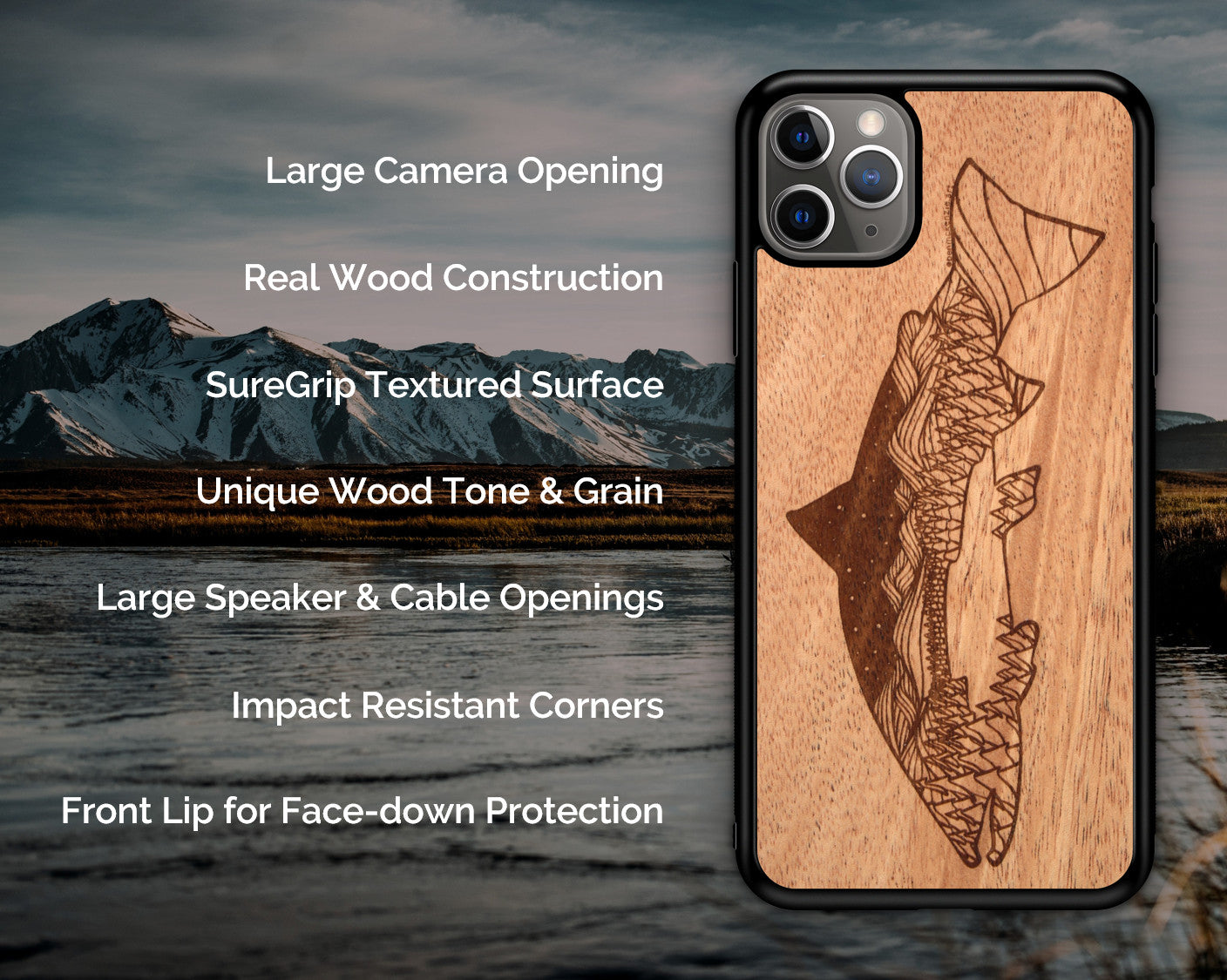 Wooden Phone Case (Outdoor Adventure - Oregon State Night Landscape)
