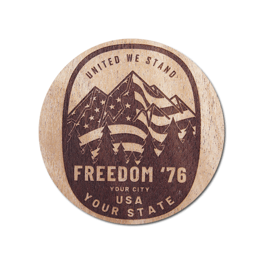 Real Wood Sticker - Freedom '76 Collection (Customized with your City & State)