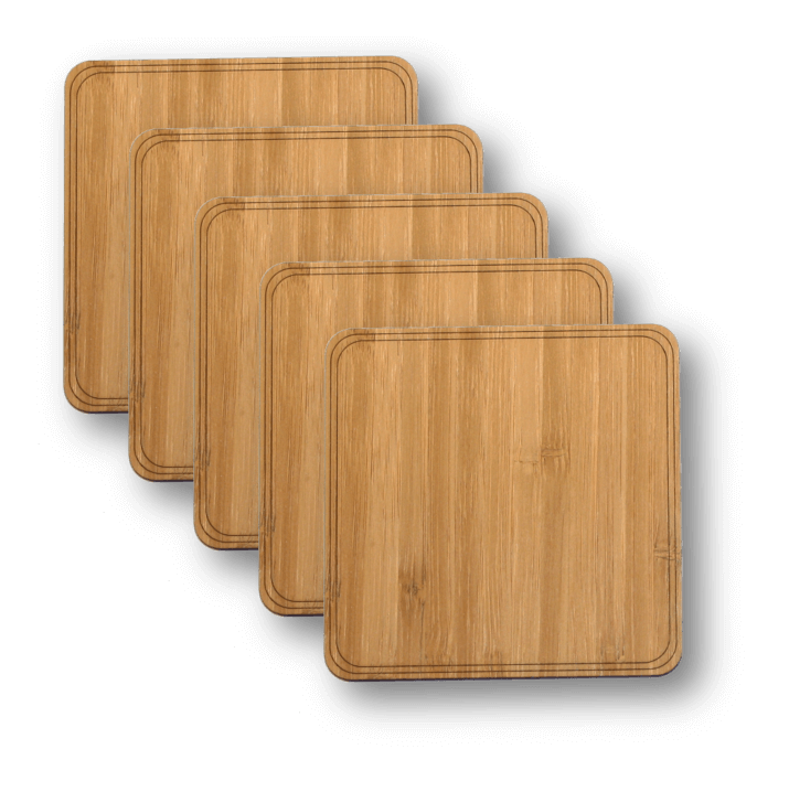 Customizable Solid Wood Coasters - 4-Pack, Bar - WUDN