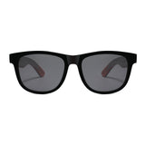 Hybrid Black Wanderer Sunglasses with Ollie Black Skatedeck Temple by WUDN