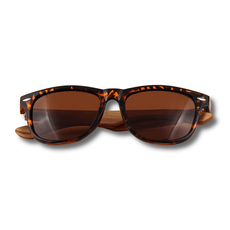 Real Zebra Wood Tortoise Frame Wanderer Sunglasses by WUDN, Sunglasses - WUDN