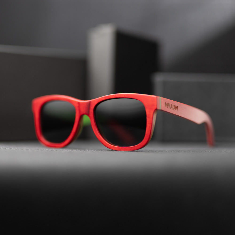 Recycled Skatedeck Bluntslide Red Sunglasses by WUDN
