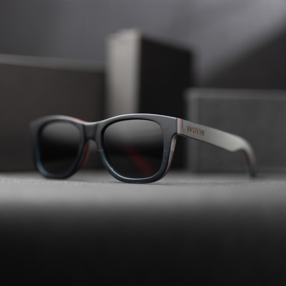 Recycled Skatedeck Ollie Black Sunglasses by WUDN