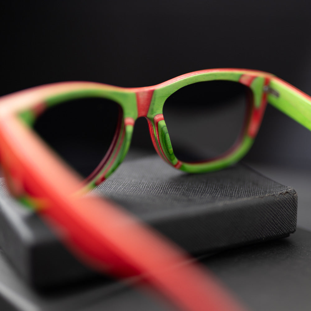 Recycled Skatedeck Bluntslide Red Sunglasses by WUDN
