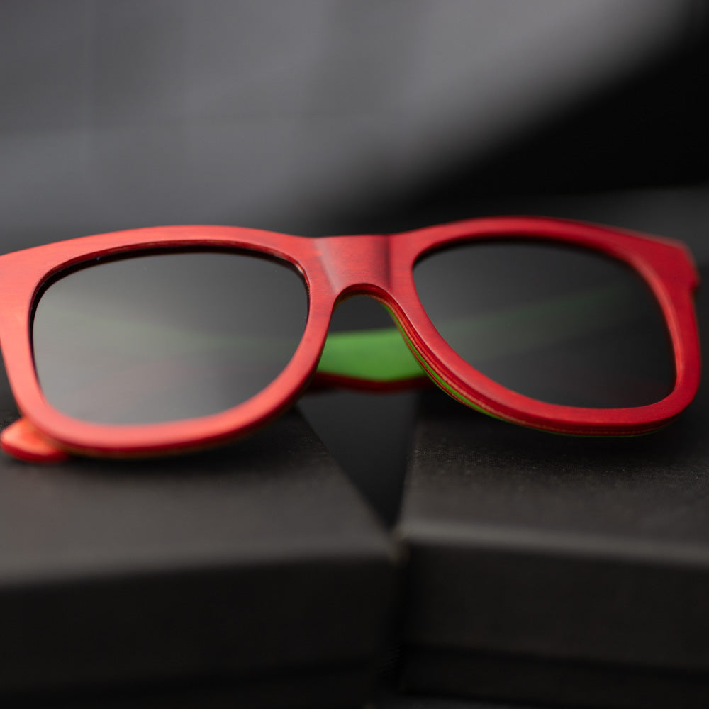 Recycled Skatedeck Bluntslide Red Sunglasses by WUDN