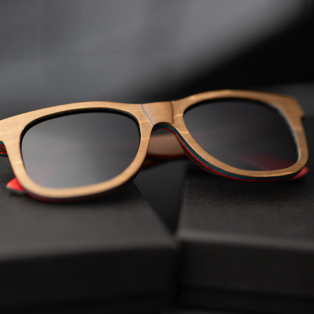 Recycled Skatedeck Jetty Ledge Brown Sunglasses by WUDN