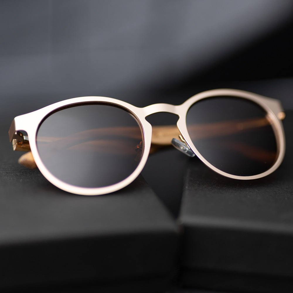 Hybrid Wooden Rounds - Real Wood & Polarized Lenses by WUDN