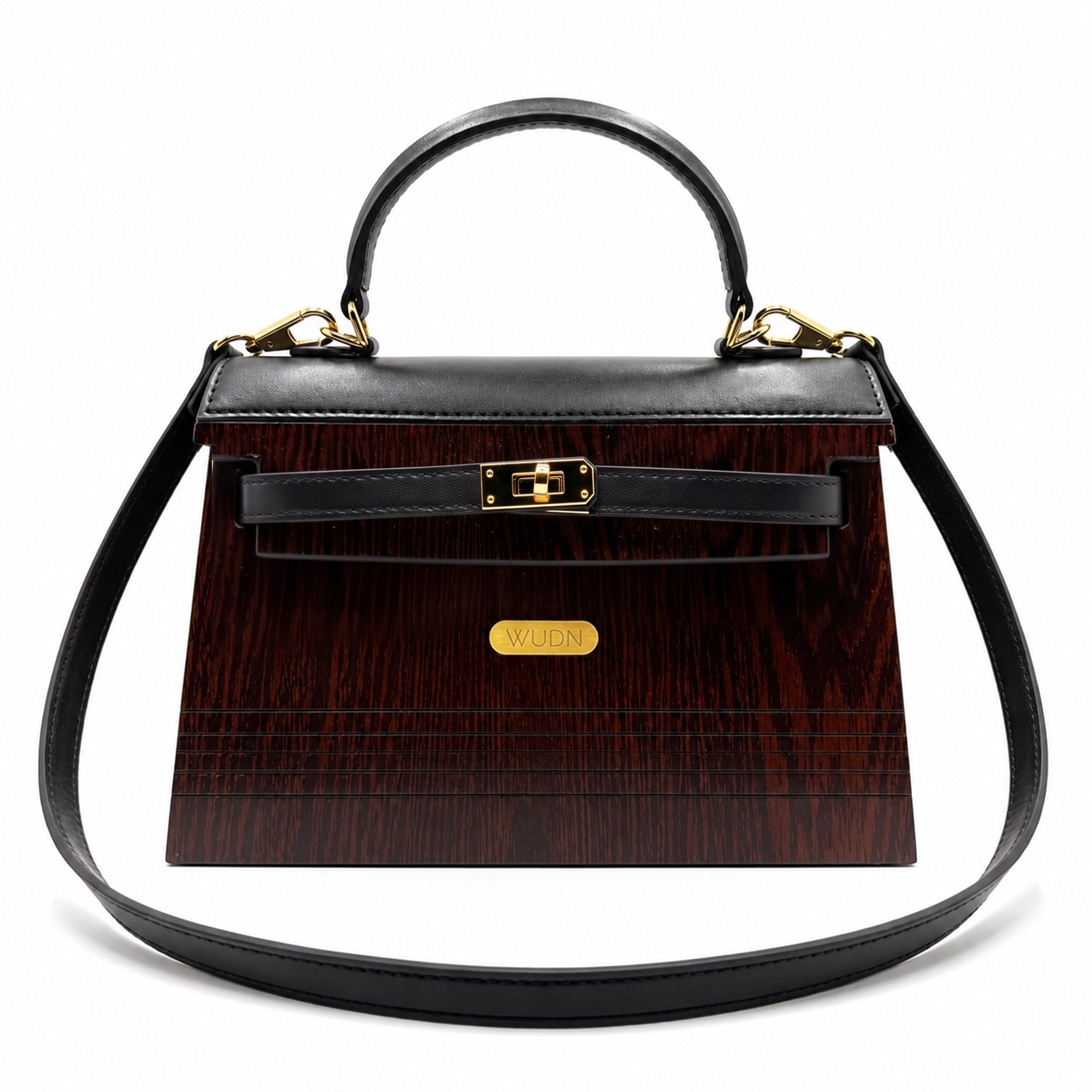 WUDN Wooden Purse for Women – Real Wood & Vegan Leather Handbag, Crossbody & Shoulder Bag