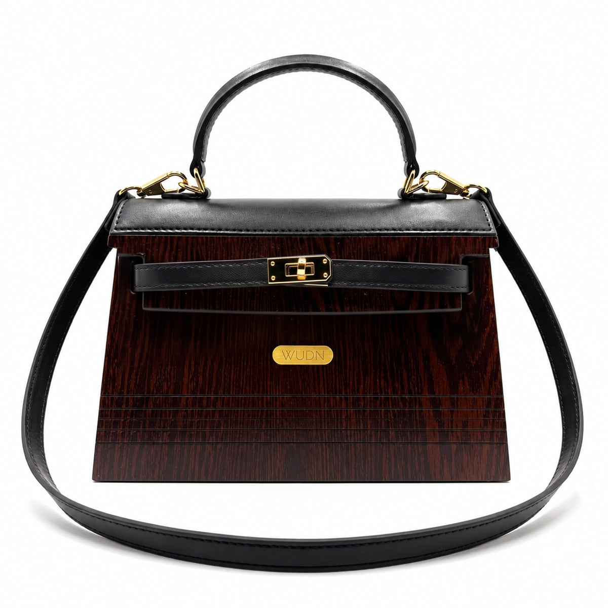 WUDN Wooden Purse for Women – Real Wood & Vegan Leather Handbag, Crossbody & Shoulder Bag