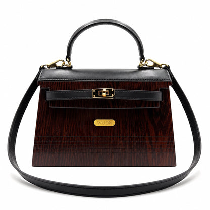 WUDN Wooden Purse for Women – Real Wood & Vegan Leather Handbag, Crossbody & Shoulder Bag