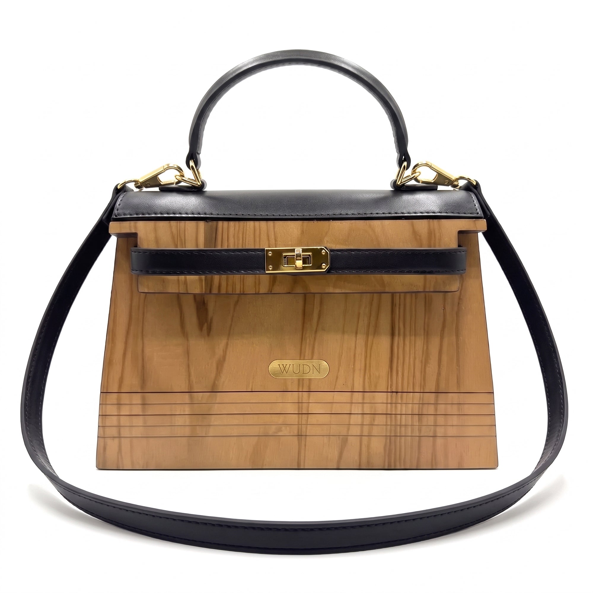WUDN Wooden Purse for Women – Real Wood & Vegan Leather Handbag, Crossbody & Shoulder Bag
