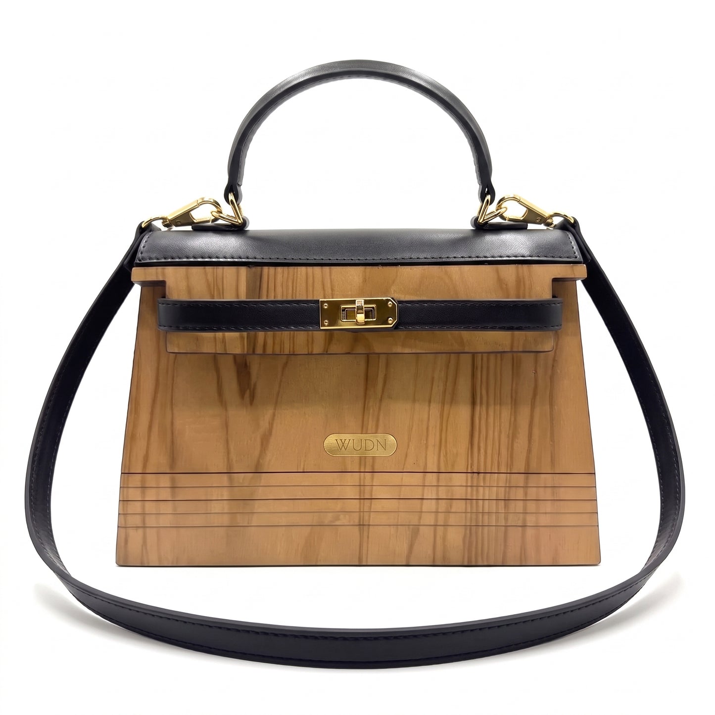 WUDN Wooden Purse for Women – Real Wood & Vegan Leather Handbag, Crossbody & Shoulder Bag