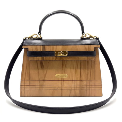 WUDN Wooden Purse for Women – Real Wood & Vegan Leather Handbag, Crossbody & Shoulder Bag