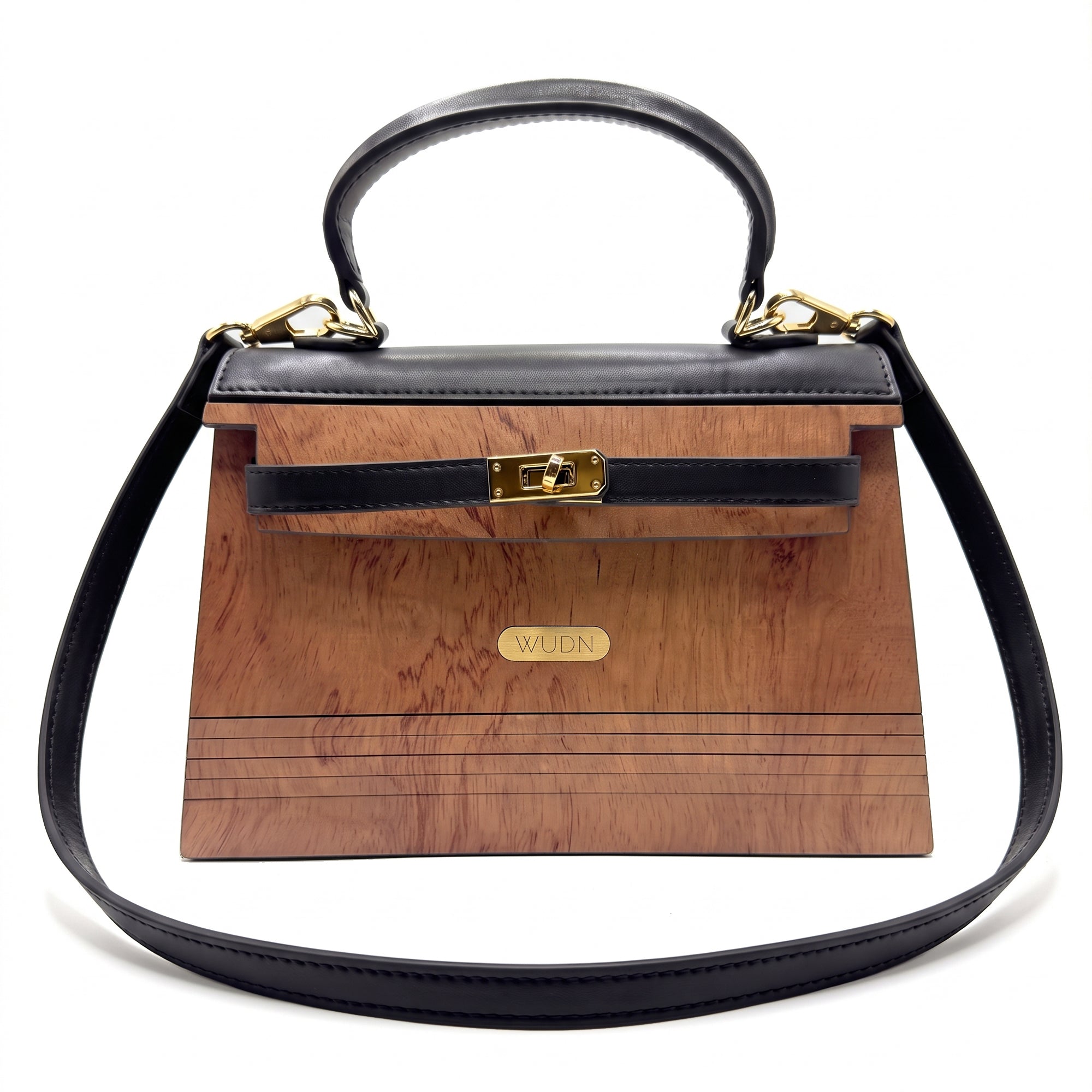 WUDN Wooden Purse for Women – Real Wood & Vegan Leather Handbag, Crossbody & Shoulder Bag