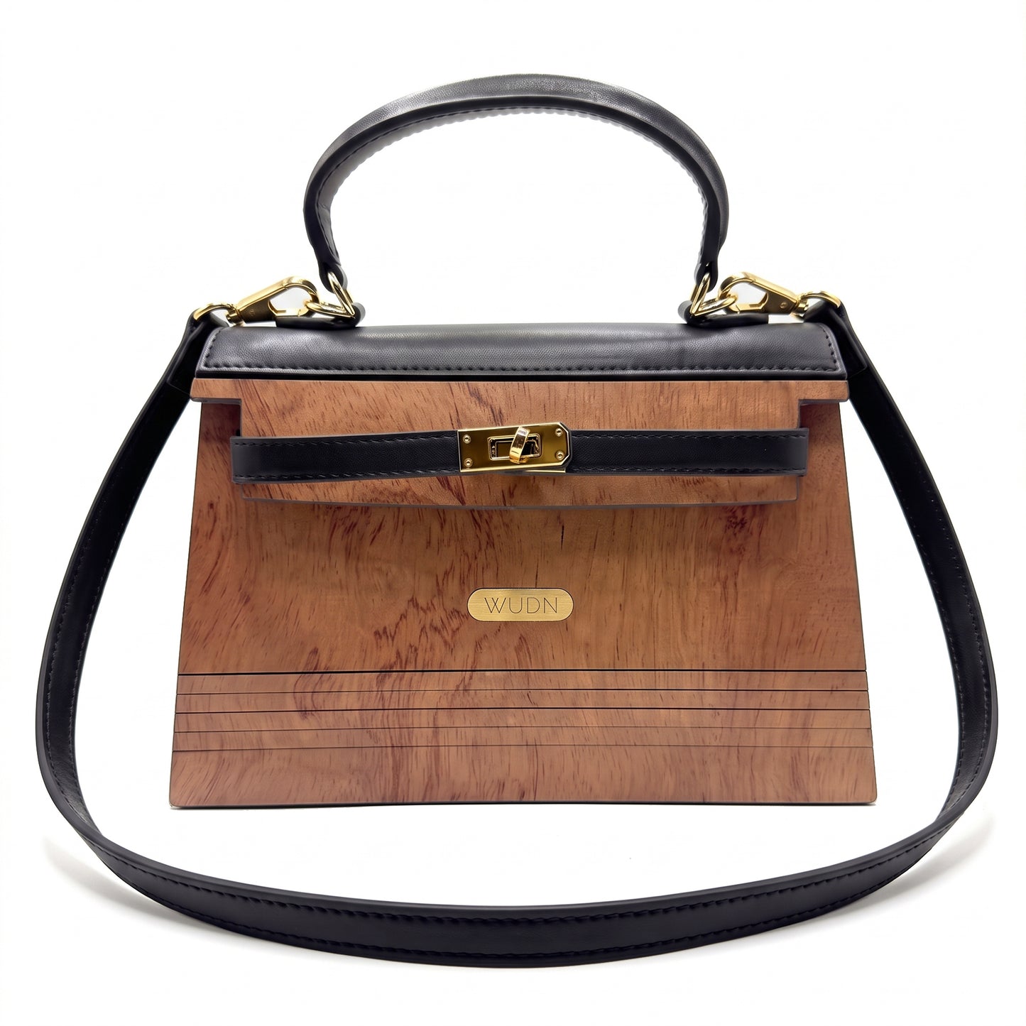 WUDN Wooden Purse for Women – Real Wood & Vegan Leather Handbag, Crossbody & Shoulder Bag