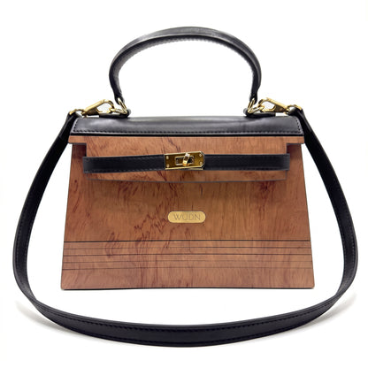 WUDN Wooden Purse for Women – Real Wood & Vegan Leather Handbag, Crossbody & Shoulder Bag