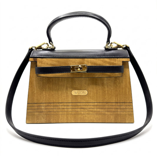 WUDN Wooden Purse for Women – Real Wood & Vegan Leather Handbag, Crossbody & Shoulder Bag