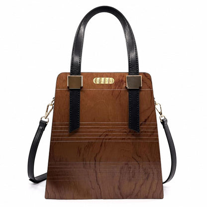 WUDN Wooden toote for Women – Real Wood & Vegan Leather Handbag, Crossbody & Shoulder Bag