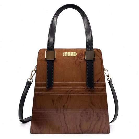 WUDN Wooden toote for Women – Real Wood & Vegan Leather Handbag, Crossbody & Shoulder Bag