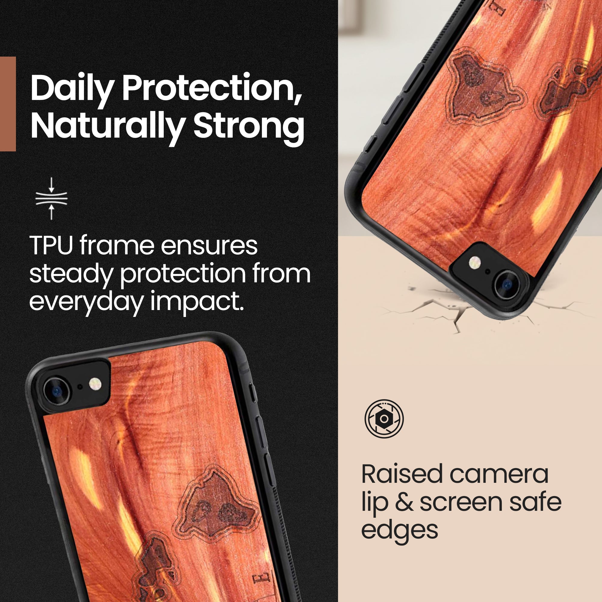 Slim Wooden iPhone Case (Hawaiian Islands in Aromatic Cedar)
