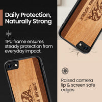 Slim Wooden iPhone Case | California Republic in Mahogany