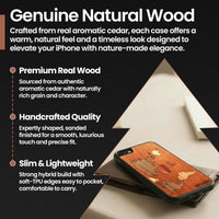 Slim Wooden Phone Case (Mahogany Inlay - World Map Traveler)