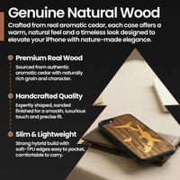 Slim Wooden iPhone Case (Great White Shark with Bamboo in Black Walnut)