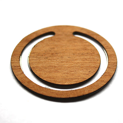 Slim Round Bookmark, Stainless-Steel & Hardwood (LANGLEY)
