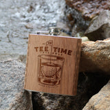 6 oz. Wooden Hip Flask (Tee-Time Collection)