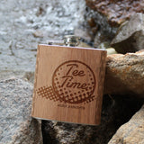 6 oz. Wooden Hip Flask (Tee-Time Collection)