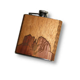 6 oz Wooden Hip Flask in Cedar & Mahogany (Sedona, Arizona)