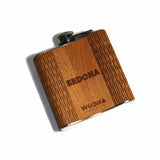 6 oz Wooden Hip Flask in Cedar & Mahogany (Sedona, Arizona)