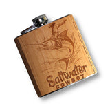 6 oz. Wooden Hip Flask (Saltwater Collection)