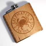 6 oz. Wooden Hip Flask (Saltwater Collection)