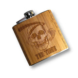 6 oz. Wooden Hip Flask (Tee-Time Collection)