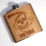 6 oz. Wooden Hip Flask (Tee-Time Collection)