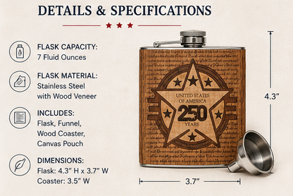 USA 250th Anniversary Flask