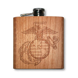 6 oz. Wooden Hip Flask (US Military Collection)